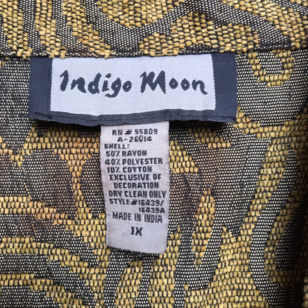Indigo Moon Golden Brown Bone Button Jacket, Euc,… - image 4